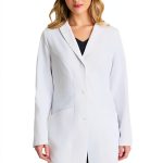Flourish Lab Coat Women’s White 2‑Way Stretch Moisture‑Wicking Coat-0