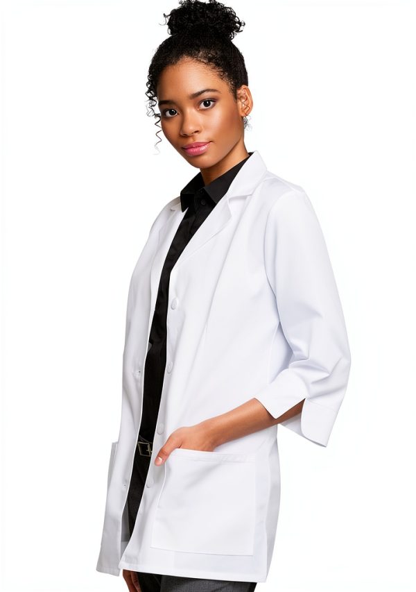 Women's Lab Coat Cherokee Scrubs 1470A White Classic Fit-2