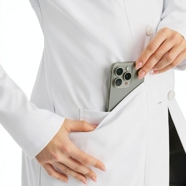 Flourish Lab Coat Women’s White 2‑Way Stretch Moisture‑Wicking Coat-4