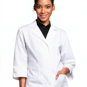Women's Lab Coat Cherokee Scrubs 1470A White Classic Fit-0