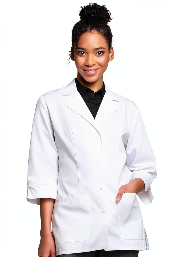 Women's Lab Coat Cherokee Scrubs 1470A White Classic Fit-0