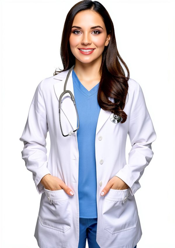 Women's Lab Coat Utopia Wear White Medium Size Professional Twill Coat-0