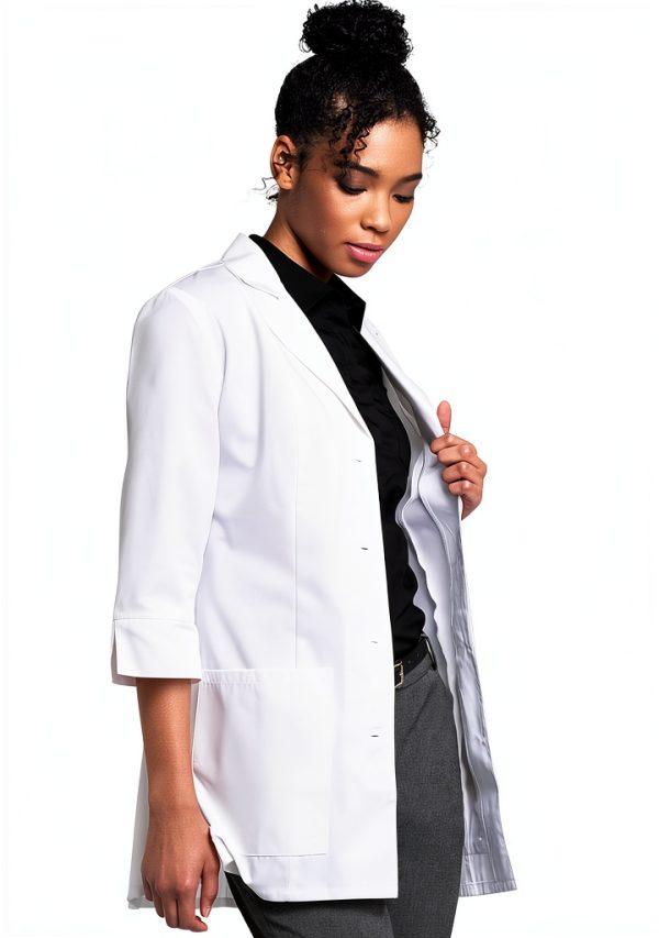 Women's Lab Coat Cherokee Scrubs 1470A White Classic Fit-4