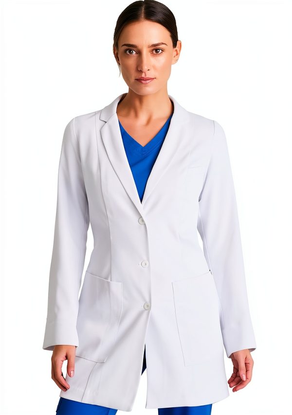 Barco Women's White Lab Coat BRC961 X-Large 3-Pocket Design-0