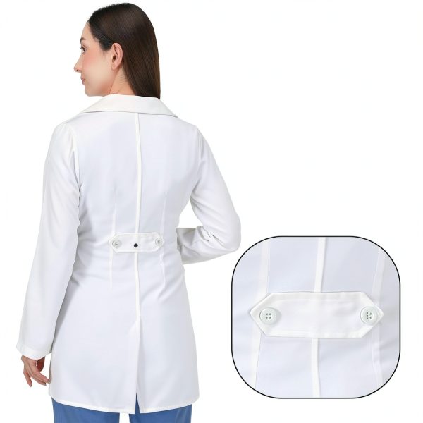 Women's Lab Coat Utopia Wear White Medium Size Professional Twill Coat-1