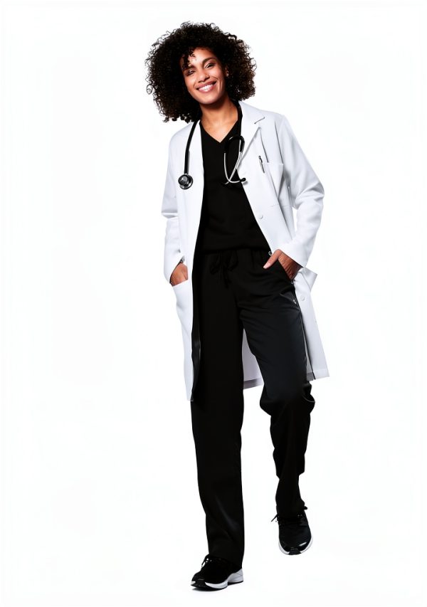Custom Women Lab Coat WW4172 White Ink Stitch Embroidered Logo-3