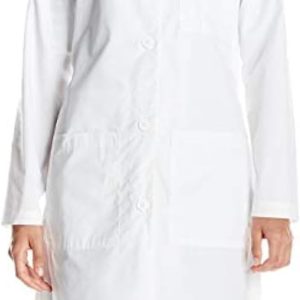 WonderWink Women's Wonderlab Long Lab Coat White Premium Blend Sizes-0