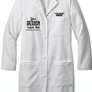 Custom Women Lab Coat WW4172 White Ink Stitch Embroidered Logo-0