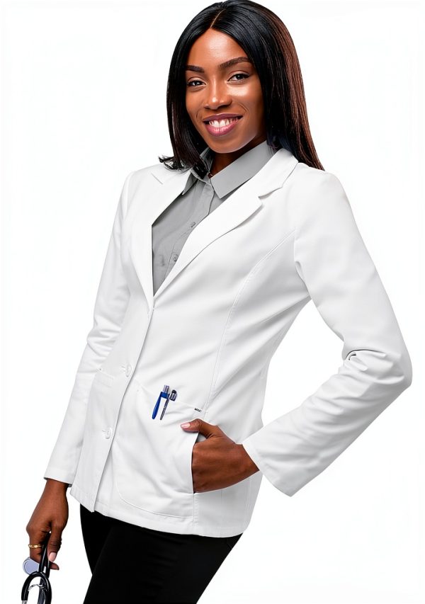 Adar Universal Lab Coats Women Tailored 28" Consultation White-3