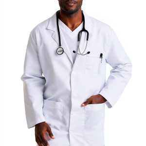 Grey's Anatomy Men's 5 Pocket 37" White Lab Coat Modern Fit-0