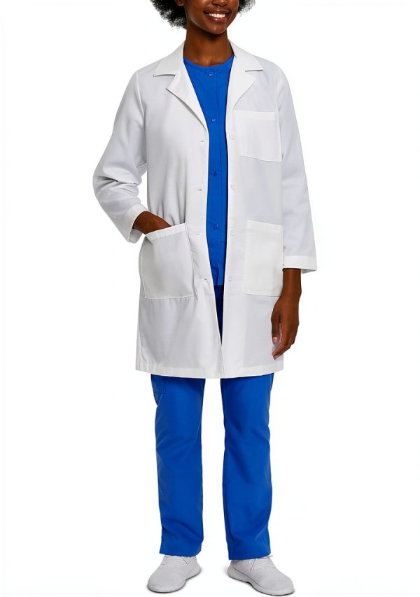 Women's Lab Coat Landau Relaxed Fit 5-Pocket Model 3153 White-0