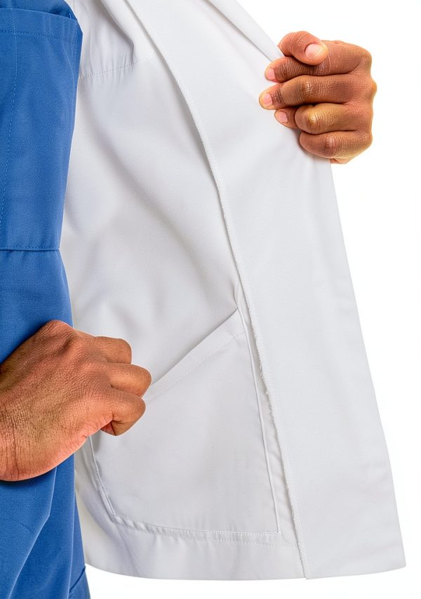 Women's Lab Coat Landau Relaxed Fit 5-Pocket Model 3153 White-4