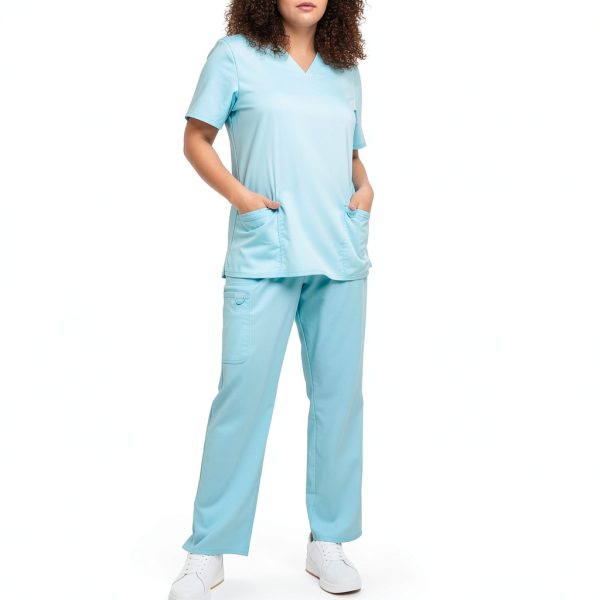 Cherokee Women Lab Coat with Button Front, 3 Pocket, White-1