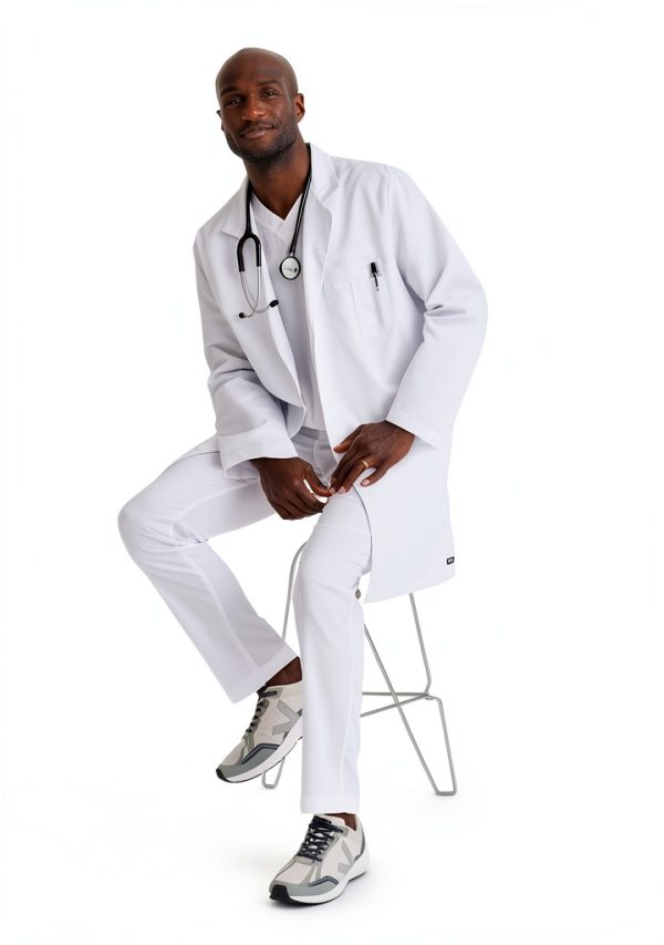 Grey's Anatomy Men's 5 Pocket 37" White Lab Coat Modern Fit-6