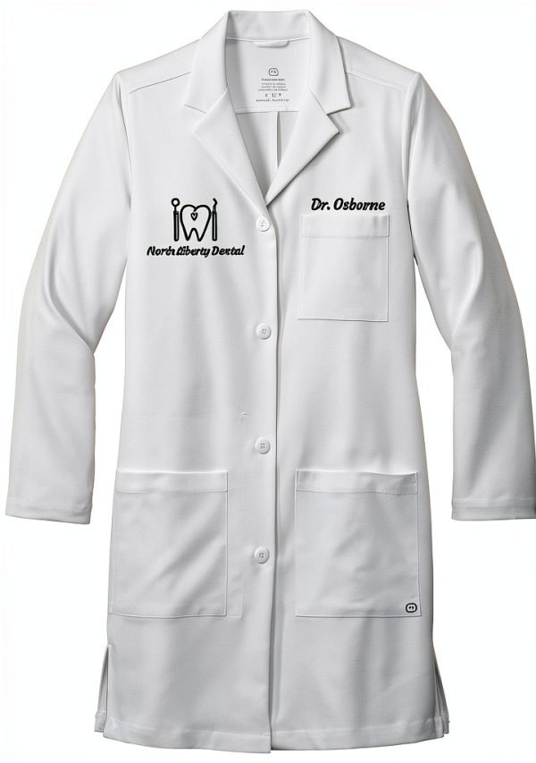 Custom Women Lab Coat WW4172 White Ink Stitch Embroidered Logo-1