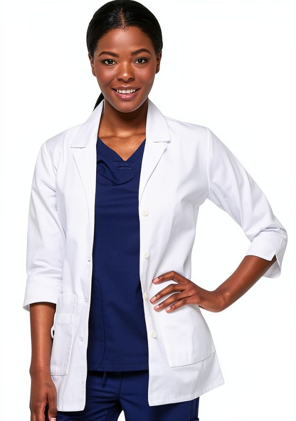 Dickies Women's Junior Fit 3/4 Sleeve Lab Coat-0