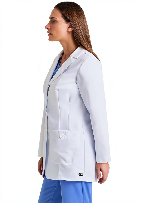 BARCO Grey's Anatomy Scrubs Hannah Lab Coat Long Sleeve 31.5" White-2