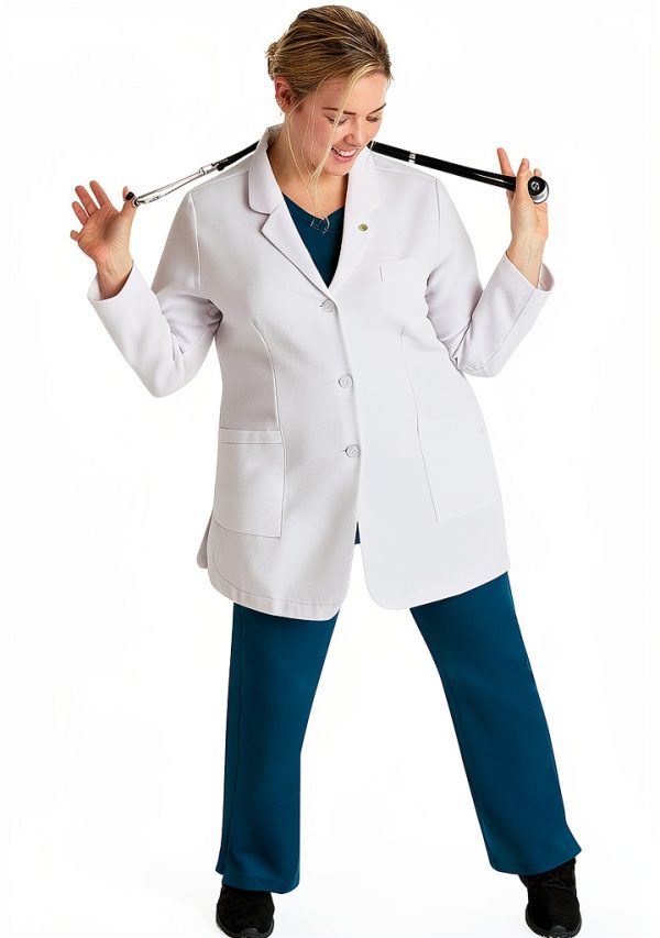 Healing Hands Lab Coat For Woman White Coat Fiona with 4 Pockets, Fluid Barrier, Easy Care, and 360° Stretch Fabric 5101-2