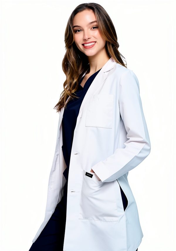 Dagacci Medical Uniform Lab Coat White Unisex 35" Size XS-2XL-1