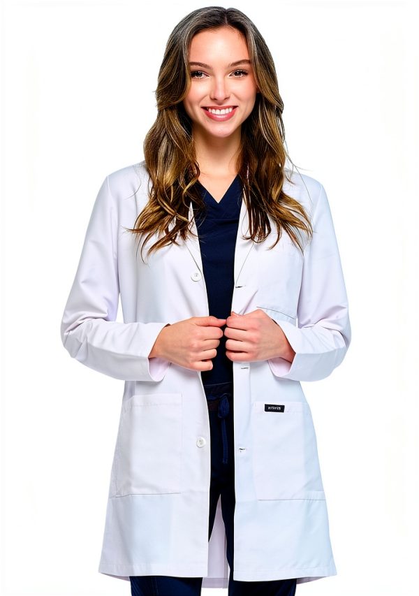 Dagacci Medical Uniform Lab Coat White Unisex 35" Size XS-2XL-0