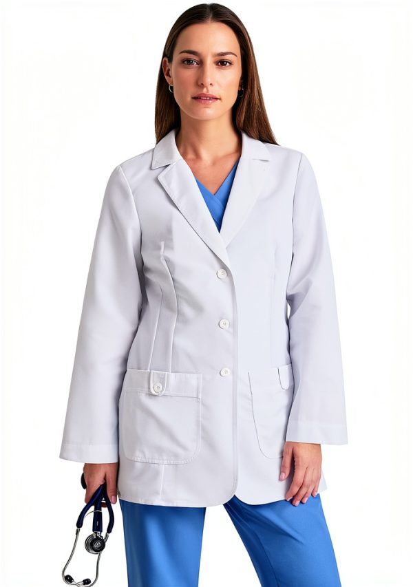 BARCO Grey's Anatomy Scrubs Hannah Lab Coat Long Sleeve 31.5" White-0