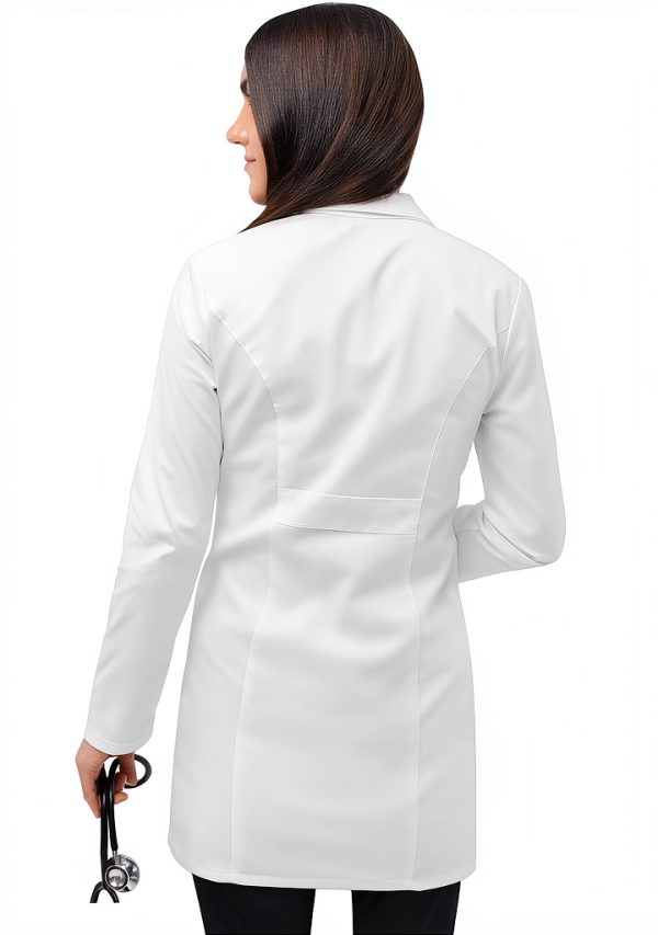 Adar Universal Stretch Women Lab Coat - White 36in Tab-Waist-1