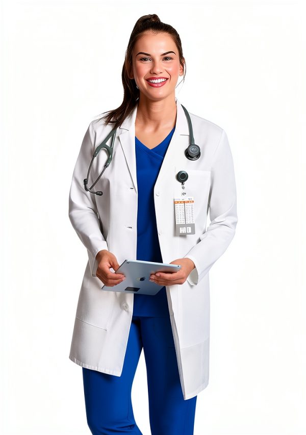 Cherokee Women's Lab Coat Modern Classic Fit 33" & 35" with 3 Pockets-2