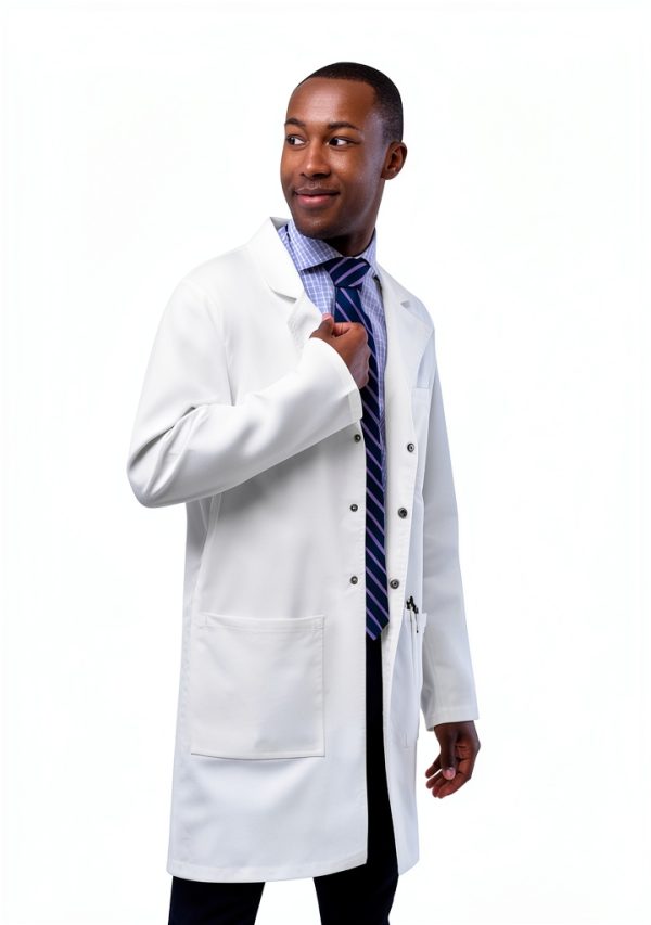 Adar Universal Stretch Women Lab Coat - White 36in Tab-Waist-6