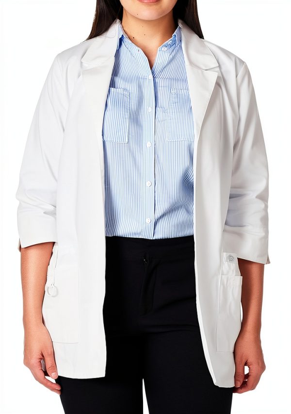 Dickies Women's Junior Fit 3/4 Sleeve Lab Coat-1