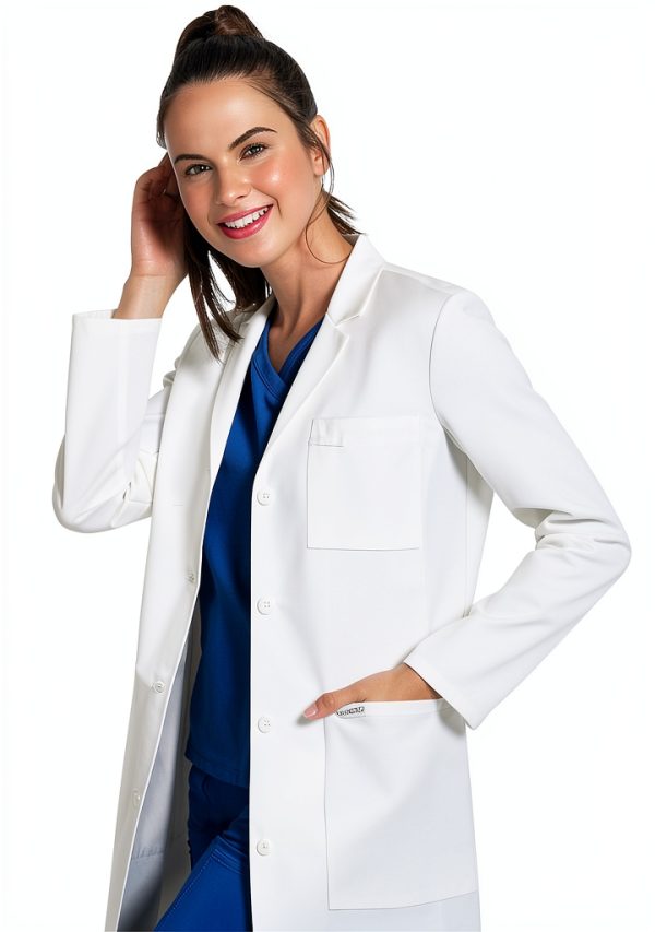 Cherokee Women's Lab Coat Modern Classic Fit 33" & 35" with 3 Pockets-3