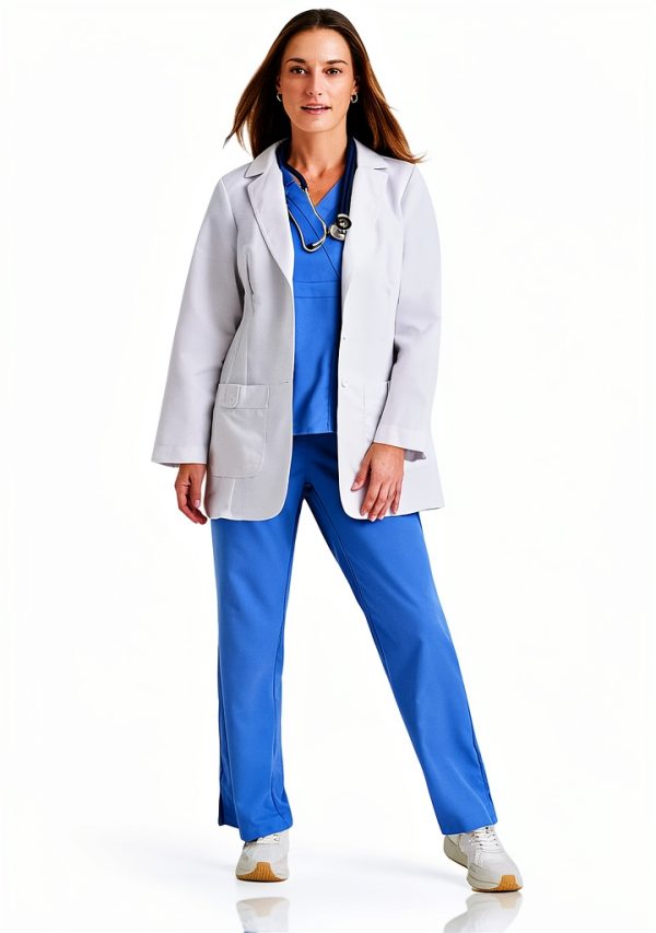 BARCO Grey's Anatomy Scrubs Hannah Lab Coat Long Sleeve 31.5" White-3
