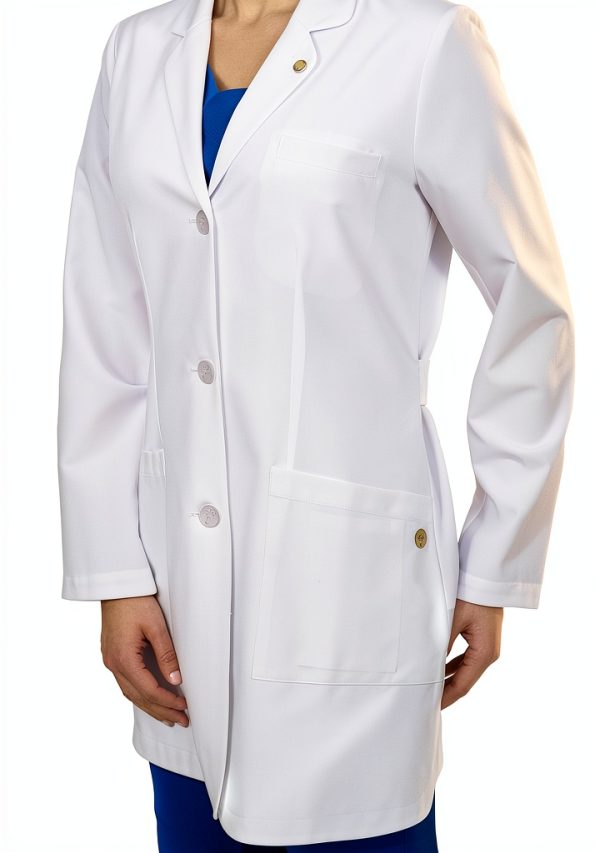 Healing Hands Lab Coat For Woman White Coat Fiona with 4 Pockets, Fluid Barrier, Easy Care, and 360° Stretch Fabric 5101-5