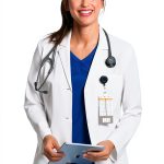 Cherokee Women's Lab Coat Modern Classic Fit 33" & 35" with 3 Pockets-0