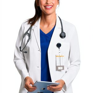 Cherokee Women's Lab Coat Modern Classic Fit 33" & 35" with 3 Pockets-0