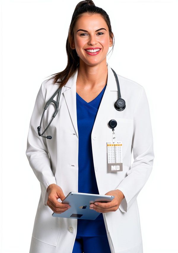 Cherokee Women's Lab Coat Modern Classic Fit 33" & 35" with 3 Pockets-0