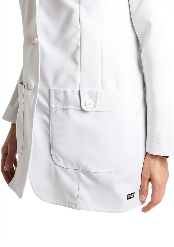 BARCO Grey's Anatomy Scrubs Hannah Lab Coat Long Sleeve 31.5" White-4