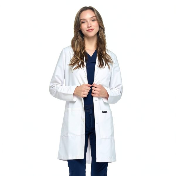 Dagacci Medical Uniform Lab Coat White Unisex 35" Size XS-2XL-4